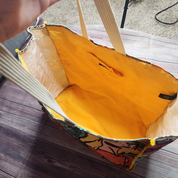 ⭐️ Chaudry Pop Art Comic Book Yellow Style Canvas Tote Purse - Picture 8 of 13